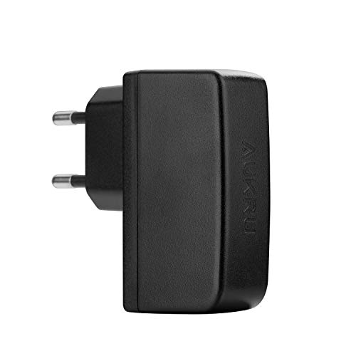 Aukru 2-en-1 Cargador de Adaptador 5V/2000mA + Micro USB Cable para Cargar Samsung, Xiaomi, HTC, Motorola, Nokia, Reproductores MP3, GPS y Otros(Negro)