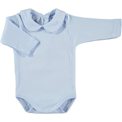 BABIDU Body Cuello Algodon, Celeste, 18 Meses Bebe-Unisex