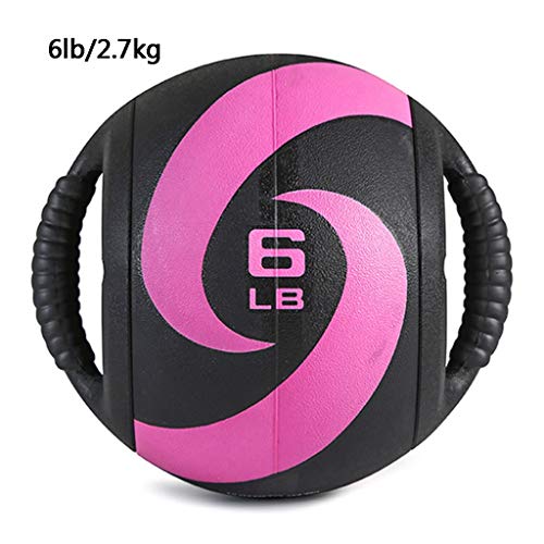 Balones medicinales Hua Balón Medicinal Sólido De Doble Asa, 6 Libras-20lb, Pelota De Goma, Pelota De Equilibrio De Entrenamiento De Fuerza para Hombres Y Mujeres, Núcleo De Pelota De Ejercicio De La