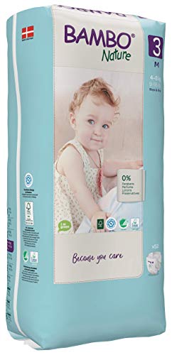 Bambo Nature Pañales ecológicos de tamaño 3, tamaño 3, 4 – 8 kg, alto paquete de 52