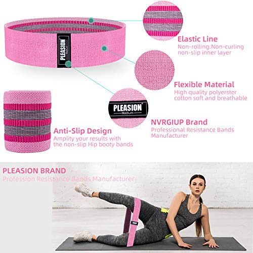 Bandas Elasticas Gluteos Musculacion, Antideslizante Tela Bandas de Resistencia para Mujeres, Hombres, (Set de 3) Cintas Elasticas Fitness para Piernas/Glúteos/Muslo, Pilates, Yoga y Musculación