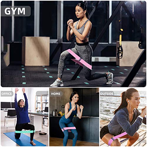 Bandas Elasticas Gluteos Musculacion, Antideslizante Tela Bandas de Resistencia para Mujeres, Hombres, (Set de 3) Cintas Elasticas Fitness para Piernas/Glúteos/Muslo, Pilates, Yoga y Musculación