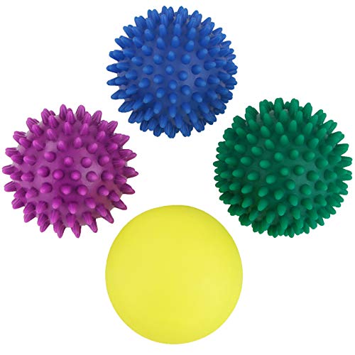 BB Sport Bolas de Masaje Set de 4 con Diferentes Tipos de dureza Pelotas de Masaje con Pinchos