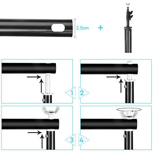 BDDFOTO Kit de Soporte de Estante de Fondo Ajustable de 2x3 Metros para Retrato, fotografía de Productos y grabación de Video, con Bolsa de Lona portátil