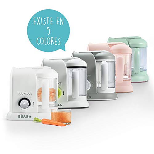 Béaba Babycook Solo Robot de cocina infantil 4 en 1 Tritura, cocina y cuece al vapor Cocción rápida Comida casera y deliciosa para bebés y niños Comida variada para tu bebé Gris