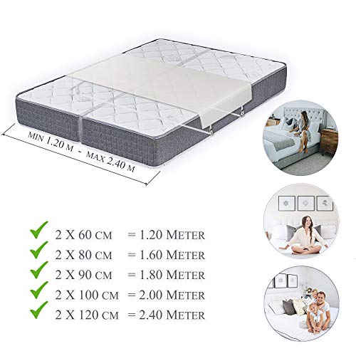 Bedbinder Deluxe Cuña Unir Colchones Blanco 60cm. Detenga El Deslizamiento De Los Colchones con Esta Conector De Camas Y Unir Dos Colchones Banda para Unir Colchones Amor Puente