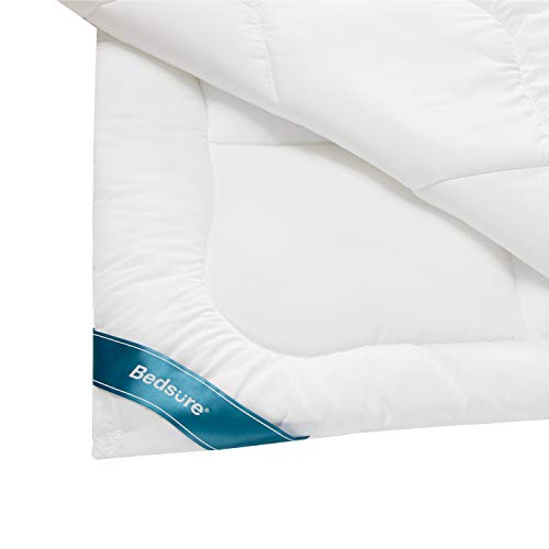 Bedsure Edredón Nórdico Relleno Cama 90 Doble - 155x220 cm Blanco, 150gr+300gr de Fibra Suave y Antiácaro, Reversible y Moderno para 4 Estaciones