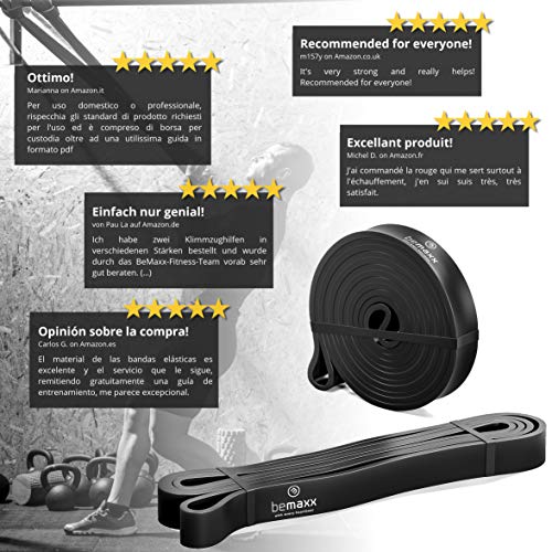 BeMaxx Banda Elástica de Resistencia Guía de Entrenamiento | para Pull–Ups, Crossfit, Yoga, Pilates | Banda de Tracción para Fitness y Estiramientos | Duradera, Resistente, Versátil