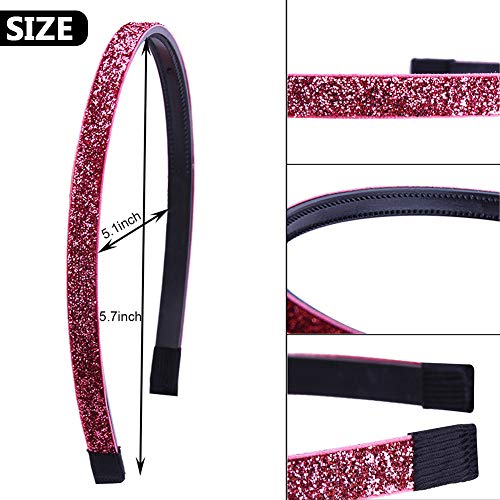 BETOY 8 Piezas Diademas Fashion Girls Women Glitter Diademas Sparkle Hoop Hair Plastic Accesorios para el Cabello