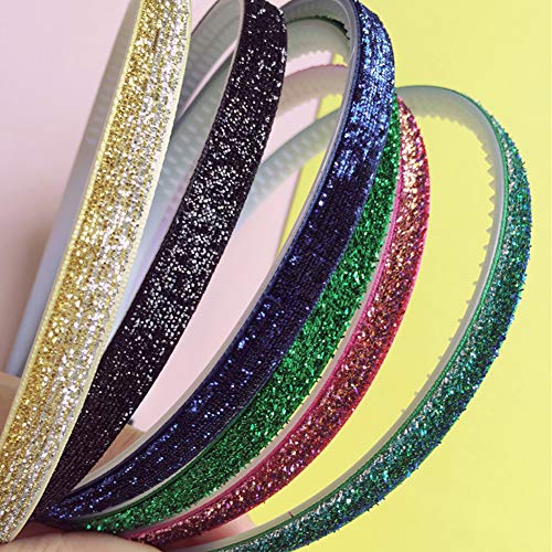 BETOY 8 Piezas Diademas Fashion Girls Women Glitter Diademas Sparkle Hoop Hair Plastic Accesorios para el Cabello