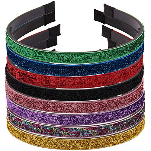 BETOY 8 Piezas Diademas Fashion Girls Women Glitter Diademas Sparkle Hoop Hair Plastic Accesorios para el Cabello