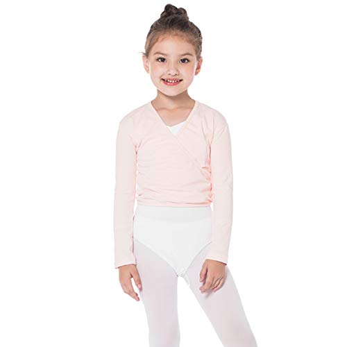 Bezioner Chaqueta para Ballet Danza Yoga Algodón Cardigan Manga Larga para Niña Mujer Rosa L