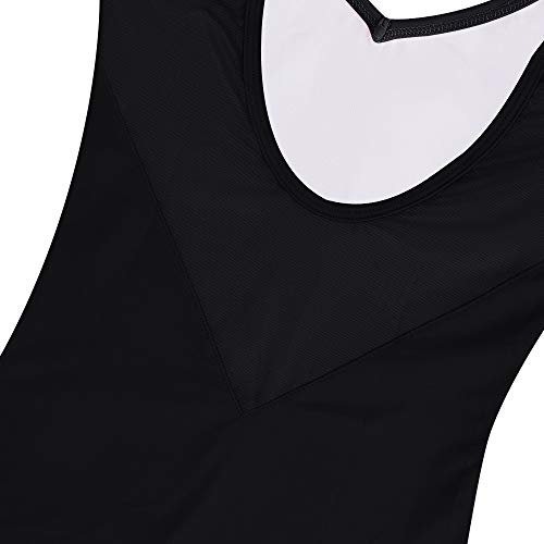 Bezioner Maillot de Danza Gimnasia Leotardo Clásico Ballet Vestido para Niñas Mujer Negro con Falda,S=145-150 cm