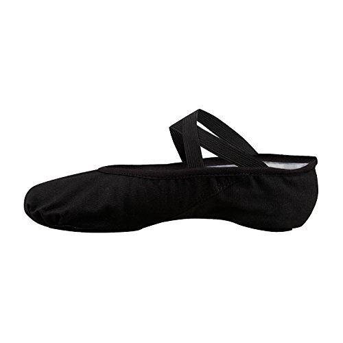 Bezioner-Shop Zapatillas de Ballet Canvas Dance Zapatos Split (Negro y Rosa Claro) Le recomendamos Que Elija uno (1) Tamaño Más Grande Que su Tamaño Normal del Zapato (39, Negro)