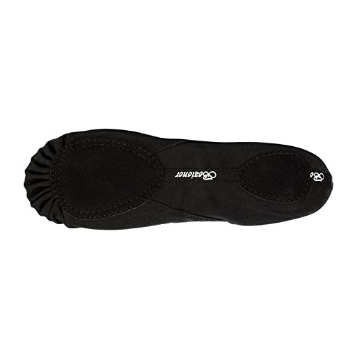 Bezioner-Shop Zapatillas de Ballet Canvas Dance Zapatos Split (Negro y Rosa Claro) Le recomendamos Que Elija uno (1) Tamaño Más Grande Que su Tamaño Normal del Zapato (34, Negro)