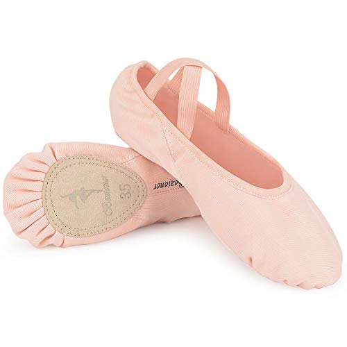 Bezioner Zapatillas de Danza Elástico Media Punta Zapatos de Ballet Baile Suela Partida de Cuero para Niñas y Mujer 39