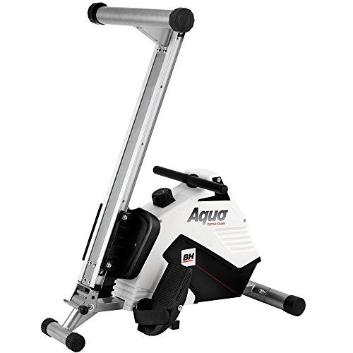 BH Fitness - Aquo R308, Remo plegable, con pantallla LCD, volante inercia 5.5 kg, Blanco