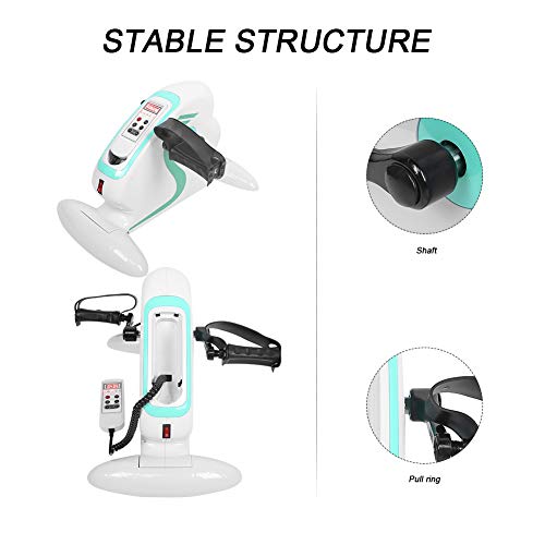 Bicicleta estática de rehabilitación, Ajuste Continuo Mini Bicicleta estática Ejercitador Sentado Bicicleta de Pedal estacionaria para piernas y Brazos Ciclismo con Monitor LED