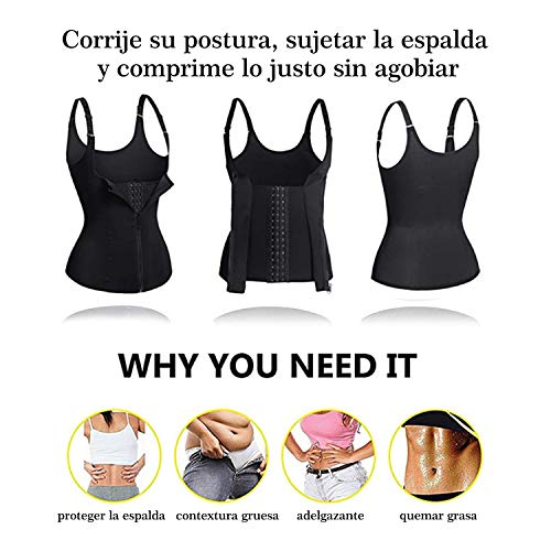 Bingrong Ropa Faja Reductora Mujer Adelgazante Lencería Moldeadora Shapewear Body Waist Trainer Corse de Abdomen Chaleco Moldeador Mujer (Negro, Small)