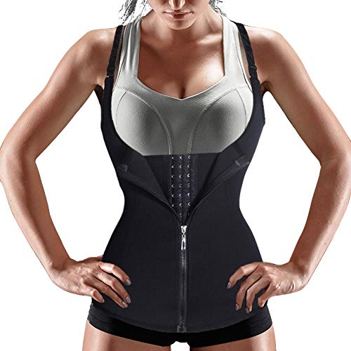 Bingrong Ropa Faja Reductora Mujer Adelgazante Lencería Moldeadora Shapewear Body Waist Trainer Corse de Abdomen Chaleco Moldeador Mujer (Negro, Small)