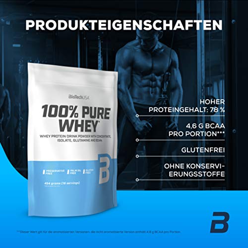 BioTech 100% Pure Whey Proteínas de Suero de Leche, Sabor Chocolate y Mantequilla de Cacahuete - 454 gr