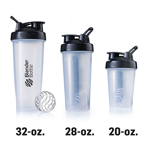 BlenderBottle Classic Loop - Botella Mezcladora de Batidos de proteínas con batidor Blenderball, Azul (Cyan), 590ml