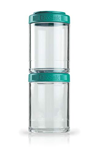 BlenderBottle GoStak 2Pak, Contenedor de suplementos alimenticios, teal, Pak de (2x150ml)