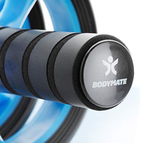 BODYMATE Rueda Abdominal Classic I Rodillo Abdominal con Alfombrilla I AB Roller con agarraderas cómodas I AB Wheel