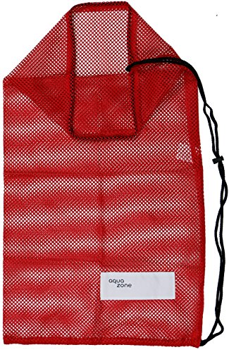 Bolsa de malla con cordón para equipamiento deportivo, para natación, playa, buceo, viajes o gimnasio, Rojo