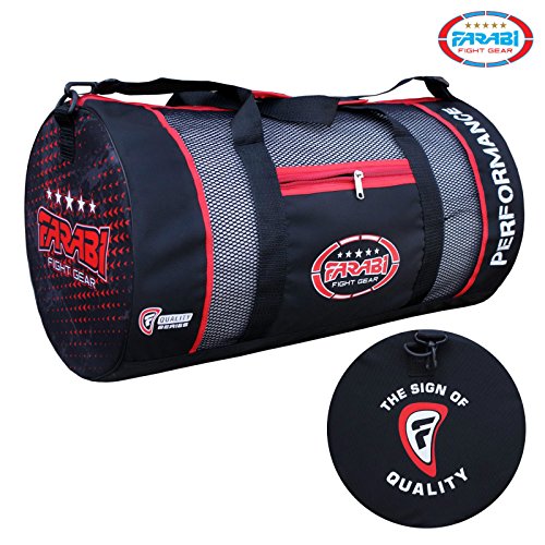 Bolsa Farabi, para Equipos de Entrenamiento y Gimnasio, Artes Marciales Mixtas, Boxeo, de formación, de Viaje (Negra)