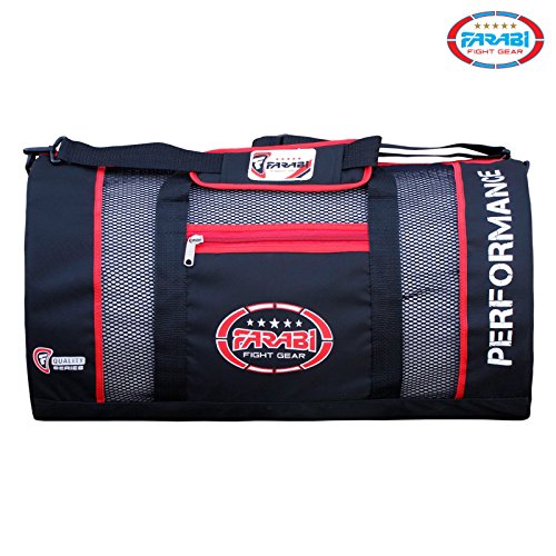 Bolsa Farabi, para Equipos de Entrenamiento y Gimnasio, Artes Marciales Mixtas, Boxeo, de formación, de Viaje (Negra)