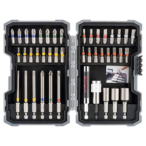 Bosch - Set de 43 unidades para atornillar y llaves de vaso (Ph,Pz,Sl,H,T,Th)