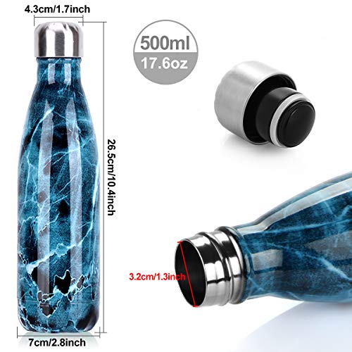 Botella de Agua de acero inoxidable sin BPA-350/500/750/1000 ml Botella Termica aisladas al vacío Botellas de doble pared reutilizable Mantiene bebidas 24h frías y 12h Calientes para Viaje, Deporte