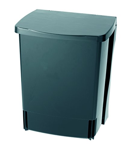 Brabantia 395246 - Cubo interior de plástico, 10 litros, color negro, acero inoxidable