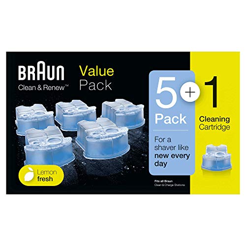 Braun Clean&Renew Cartuchos de recarga para afeitadora eléctrica hombre, 5+1 unidades, compatibles con todos los centros SmartCare Y Clean&Charge