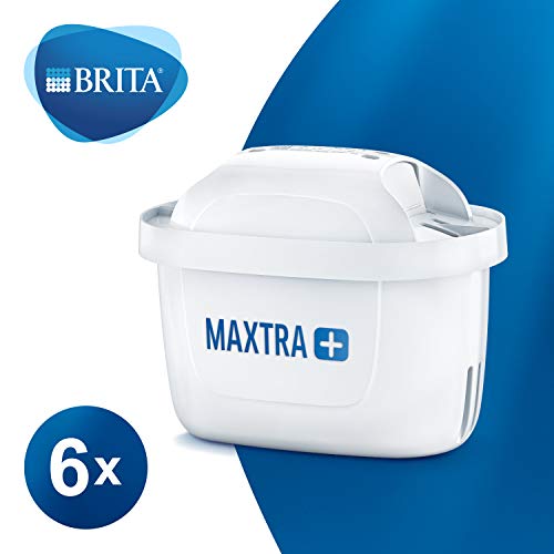 BRITA MAXTRA+ – Pack 6 filtros para el agua, Cartuchos filtrantes compatibles con jarras BRITA que reducen la cal y el cloro