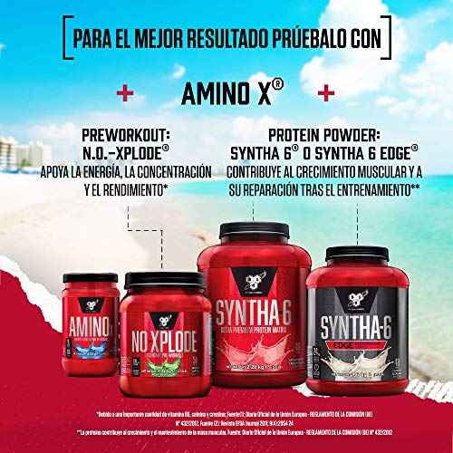 BSN Nutrition Amino X, Suplementos Deportivos BCAA Polvo con Aminoacidos Esenciales y Vitamina D, Aminoacidos BCAA para Musculacion, Ponche de Frutas, 30 Porciones, 435g