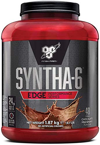 BSN Nutrition Syntha 6 Edge Whey Protein Isolate, Proteinas para Masa Muscular, Suplementos Deportivos en Polvo con Proteinas Whey, Batido de Chocolate, 48 Porciones, 1.87kg