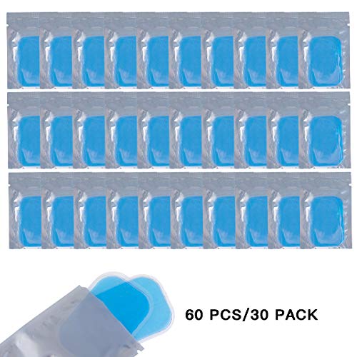 C100AE 60 PCS Gel Pad para EMS Electroestimulador Muscular Abdominales, EMS Gel Hojas para Masajeador Eléctrico Cinturó, ABS Estimulador Muscular Repuesto De Repuesto Accesorios