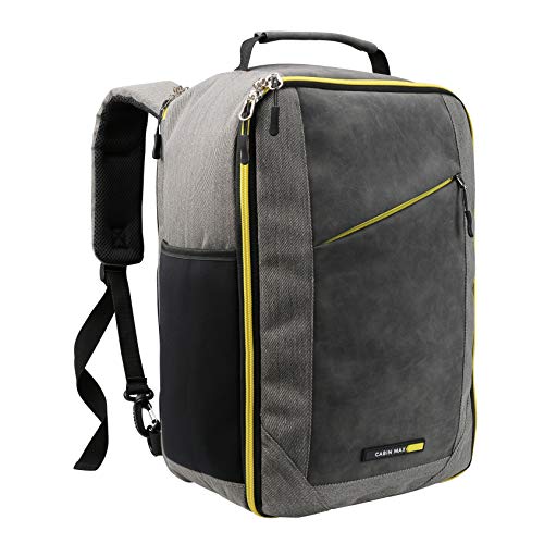 Cabin Max Manhattan Stowaway 40 x 20 x 25 cm – Maleta de Cabina para Ryanair 40x20x25 Maleta de Viaje Barata Nuevas Regulaciones sobre Equipaje Gratuito en Vuelos de Ryanair (Yellow Detail)