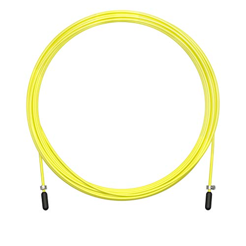 Cable de Repuesto para comba de Saltar de Crossfit, Fitness y Boxeo | PVC Amarillo y Acero de 2 mm | para Entrenamiento Regular | Mejora Tus Saltos Dobles | Compatible con Otras Marcas. by VELITES