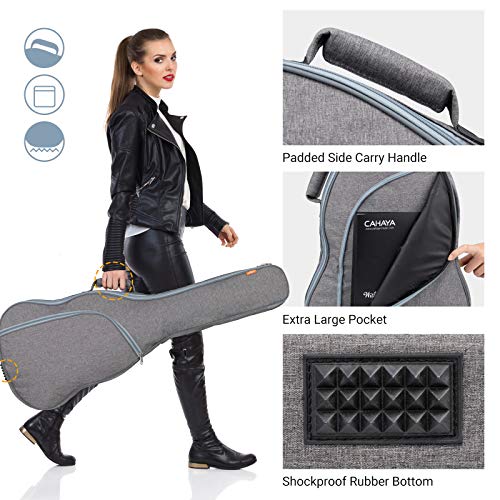 CAHAYA Bolsa Guitarra Electrica Acolchada 9mm Funda para Guitarra Electrica con Un Bolsillo Frontal para Libros de Música