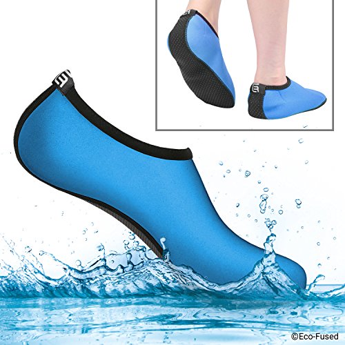 Calcetines de Agua para Mujeres – Extra Cómodos – Protege contra la Arena, Agua fría/Caliente, UV, Rocas/guijarros – Calzado fácil para Nadar, Voleibol de Playa, Snorkel, Vela, Surf, Yoga, Caminar