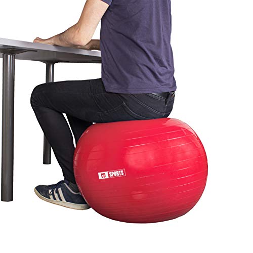 Calma Dragon Pelota de Pilates 55cm / 65cm / 75cm Diámetro, Balón para Embarazadas, Fitball, con Inflador Incluido, Bola Grande para Yoga, Gimnasia, Fitness (Azul, 75)