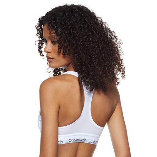 Calvin Klein Modern Cotton-Bralette Sujetador, Blanco (White 100), M para Mujer