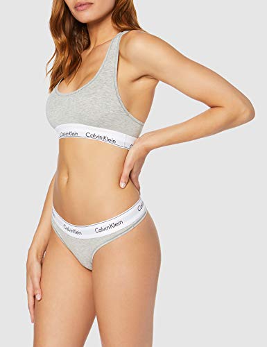 Calvin Klein Modern Cotton-Bralette Sujetador, Gris (Grey Heather 020), L para Mujer