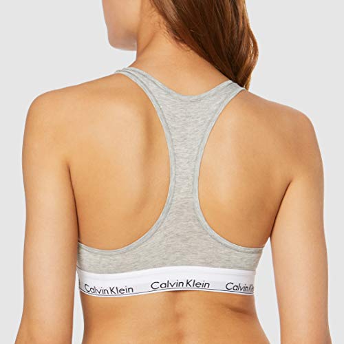 Calvin Klein Modern Cotton-Bralette Sujetador, Gris (Grey Heather 020), L para Mujer