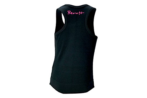 Camiseta de Tirantes de Bernit para Gimnasia (Negra), Gimnasia rítmica Deportiva, Ocio, Deportes, Entrenamiento, para niña, Todo el año, Unisex niños, Color Negro, tamaño 134-140 cm