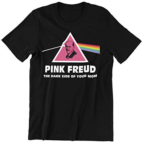 Camiseta para hombre, idea regalo para los apasionados de la filosofía y psicoanálisis, Pink Freud The Dark Side of Your Mom Negro XL