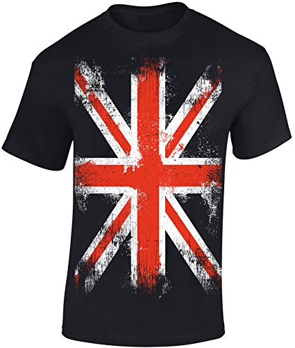 Camiseta: Union Jack - Bandera del Reino Unido T-Shirt - Regalo Hombre-s y Mujer-es - UK Inglaterra England GB Gran Bretaña Britain - Bike-r Chopper Motero Rock Punk Queen Fútbol Flag (XL)